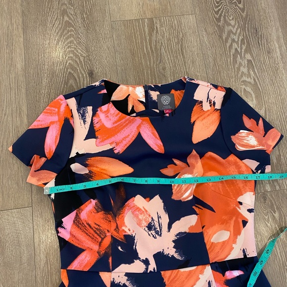 Vince Camuto Floral Fit and Flare with Cap Sleeves - Picture 4 of 6